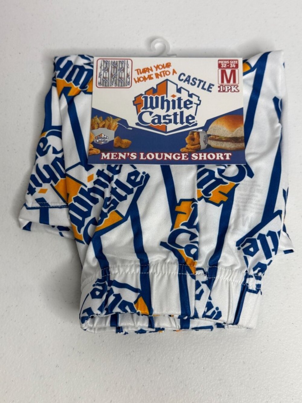 White Castle Mens Lounge Shorts M Burger Fries Novelty Y2K